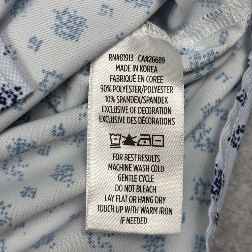 Robert Graham Shirt Mens L Classic Fit Blue White Geometric Medallion Stretch - Picture 8 of 10